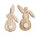 [F410281] Holzklammer Puschelhase 2-fach sortiert ca. 30x55 mm